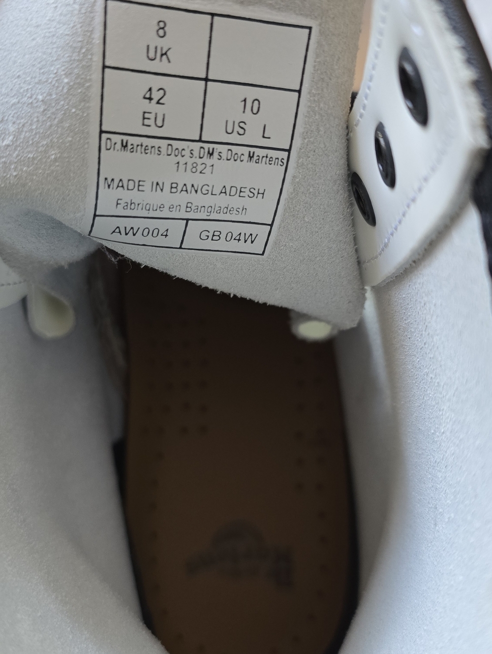 Dr. Martens Womens 1460 Smooth White Leather Lace-Up Boots Size 10 - Picture 4 of 9